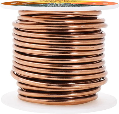 Mandala Crafts 8 Gauge Anodized Aluminum Craft Wire for Jewelry Making - 32 FT Colored Flexible Light Brown Wire - Bendable for Bonsai Armature Crafting Sculpting