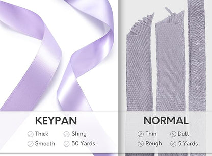 Lavender Satin Ribbon 7/8 Inch x 50 Yards Double-Faced Ribbons for Gift Wrapping Crafts Flower Bouquet Wedding Paper Bows Invitations
