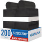 GSSUSA 200 Pack Black Paper Gift Bags 5.25x3.75x8'', Black Kraft Bags with Handles Bulk for Shopping, Craft, Grocery, Party, Retail, Lunch, Business, Wedding, Merchandise, Boutique