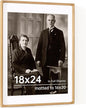 18x24 Frames USA-Sourced Natural Oak Wood Solid Wood Photo Frame Handcrafted Rounded Corner with Mat to 16x20 Picture Display with Real Glass Family Picture, Wedding Photo Mounted