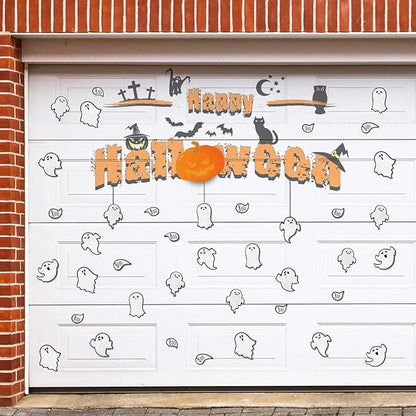 Chinco 36 Pcs Halloween Ghost Car Magnets Reflective Ghost Boo Refrigerator Automotive Magnet Stickers Cute Holiday Fridge Garage Door Decorations Holiday Waterproof Magnetic Decals