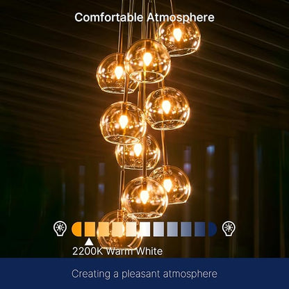 FLSNT Amber LED Candelabra Light Bulbs 40W Equivalent, B11 E12 LED Chandelier Bulbs, 2200K Warm White, Dimmable, 330LM, 48 Pack UL,CA65 Listed.
