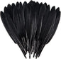 FeelfunFeather 120pcs Black Goose Cochettes Feather Natural Bulk 4-6 inch 10-15cm for Wedding Party Christmas Halloween Decorations DIY Crafts