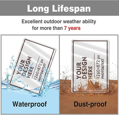 Custom Outdoor Metal Sign - Personalized Aluminum Signs for Office, Home, Business, Decor, Custom Road Signs, Rust-Proof, Brown Text Box, 12x8 Inches
