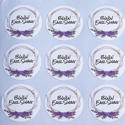Personalized Custom Stickers Labels for Wedding Favors Birthday, Business Logo Customized Sticker.Waterproof, Fade & Heat Resistant and Cold Resistant. Pack of 100 to 1000. (Wreath 3, 6.5 Inch)