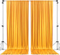 AK TRADING CO. 10 feet x 8 feet IFR Polyester Backdrop Drapes Curtains Panels with Rod Pockets - Wedding Ceremony Party Home Window Decorations - Marigold