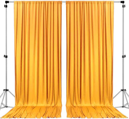 AK TRADING CO. 10 feet x 10 feet Black Polyester Backdrop Drapes Curtains Panels with Rod Pockets - Wedding Ceremony Party Home Window Decorations