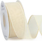 Ribbli Cream Burlap Wired Ribbon,1-1/2 Inch x 10 Yard, Ivory Wired Burlap Ribbon for Big Bow,Wreath,Tree Decoration,Outdoor Decoration