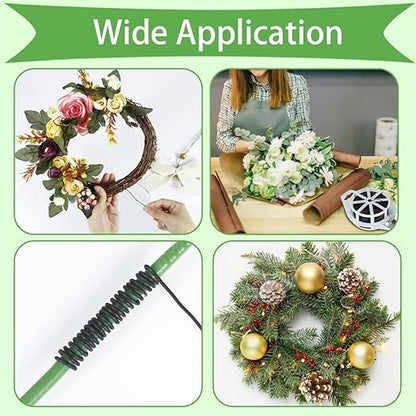 Tenn Well 22 Gauge Floral Wire, 328 Feet Soft Christmas Wreath Wire with Built-in Cutter for Flower Arrangements, Christmas Ornaments, Wreath Making, Garlands and Crafts (Black)