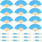 12 Pieces Blue Hand Held Bamboo Folding Fans Paper Fans Handheld for Women Foldable Girls Wedding DIY Decoration Church Home Party Favors Summer