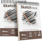 Umriox 9" x 12" Sketch Book, 2-Pack Sketch Pad (100 Sheets Each), Top Spiral Bound Sketchbook, Acid-Free Drawing Paper, Art Drawing Pad for Artists, Students and Designers