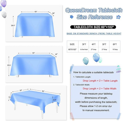 QueenDream Sequin Tablecloth Royal Blue Party Decorations: 60x102 Inch Glitter Table Cloth for Wedding Graduations Anniversaries Banquets