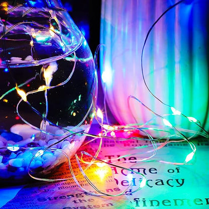 24 Pack LED Fairy Lights Battery Operated 7Ft 20Led Warm White Mini String Lights Waterproof Christmas Lights for Mason Jars Bedroom DIY Party Wedding Multi-Colored