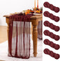 Burgundy Red Cheesecloth Table Runner 6 Pack Fall Table Runners Boho Gauze 120 Inches Red Cheese Cloth Fall Table Decorations for Thanksgiving Christmas Weddings Bridal Shower Candlelight