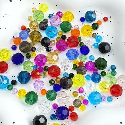 50 PCS 10mm Crystal Glass Beads Round Multiple Faceted Loose Spacer Glass Beads for DIY Handcrafte Bracelet Necklace Earring Jewelry Making(Light Green)