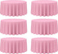 BRILLMAX 6 Pack Pink Round Tablecloths 132 Inch - Circle Bulk Linen Polyester Fabric Washable Table Cloth Cover for Wedding Reception Banquet Birthday Party Buffet Restaurant