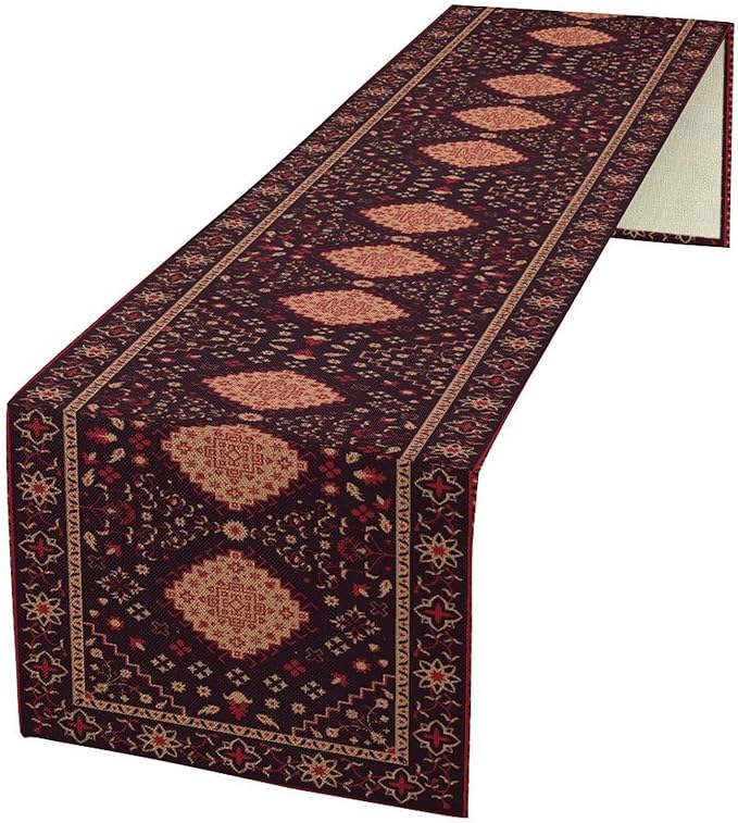 Vintage Boho Aztec Table Runner, Rustic Farmhouse Magical Kitchen Dining Home Party Table Decor 13x36in