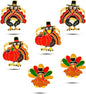 KPOSIYA Thanksgiving Napkin Rings Set of 6, Turkey Napkin Rings Vintage Alloy Fall Napkin Holders for Holiday Dinner Parties, Weddings, Family Gatherings