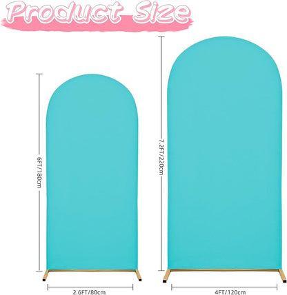 Wedding Arch Covers Arch Backdrop Cover Arch Stand Covers 7.2FT 6FT Set of 2 Arch Cover Spandex Fabric Stretchy Backdrop for Wedding Birthday Party Decoration Baby Shower (Sky Blue)