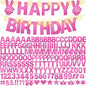 167Pcs DIY Glitter Customizable Banner Kit Happy Birthday Letter Banners Valentine's Day Garlands Personalized Love Heart Banner Decor Baby Shower Birthday Party Decorations Supplies(Shiny Light Pink)