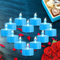 LED Tea Lights Candles- 24PACK Blue Flameless Candles Realistic and Bright Flickering Long Lasting 200Hours for Holiday Celebration,Home Decoration