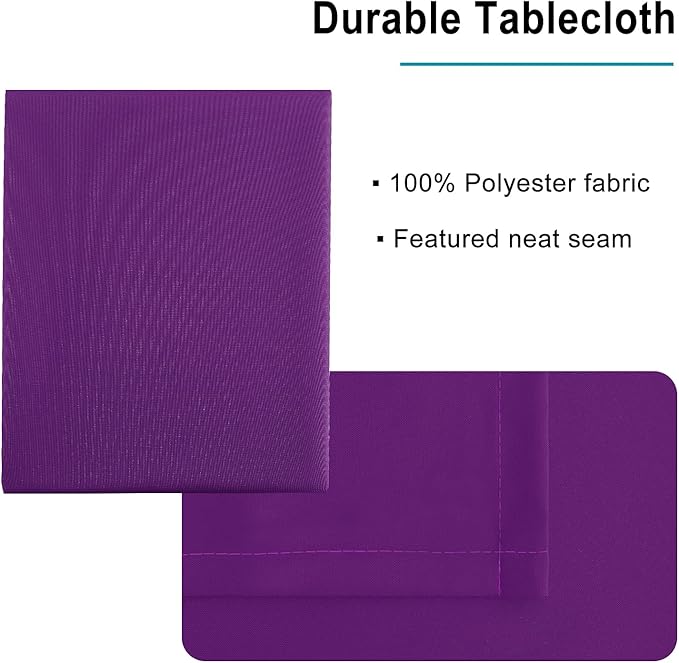 Hiasan Royal Purple Tablecloth for Square Tables - Waterproof and Spillproof Washable Fabric Table Cloth for Dining Room Kitchen Party, 70 x 70 Inch