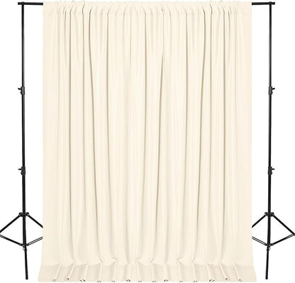 DWCN 10x7 FT Champagne Backdrop Curtains for Parties, Photography Backdrop Drapes with Rod Pockets for Wedding Decorations Stage Birthday Family Gatherings, 2 Panels 5ft x 7ft