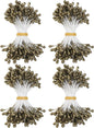 600-Pack Flower Stamens for Crafts, 5mm Double Heads Artificial Pearl Floral Pistil Mini Flower Pollens Stamens for DIY Making/Wedding/Scrapbook Decoration [Golden Coffee]