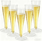 100 Pack Clear Champagne Flutes Plastic Wine Glasses Disposable, 4.5 Oz Transparent Mimosa Glasses for 2025 Wedding Birthday Party Supplies, Bulk Toasting Cocktail Cups