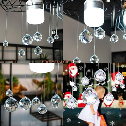 Crystalsuncatcher 20mm/0.78inch Clear Glass Crystal Ball Prism Feng Shui Lamp Hanging Drop Chandelier Pendants Suncatchers Pack of 12 pcs