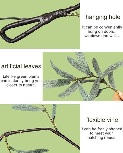 Birchlitland Lighted Olive Garland Battery Operated with Timer 6FT 96 LED Fairy Lights, Faux Vine with Lights for Mantel Fireplace Wall Patio Wedding and Holiday Decor