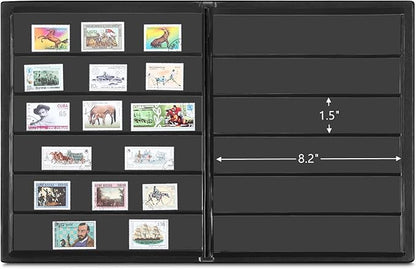MUDOR Stamp Collecting Album, 6 Rows Pockets Stamp Book for Collectors, 10 Sheets Stamp Stockbook