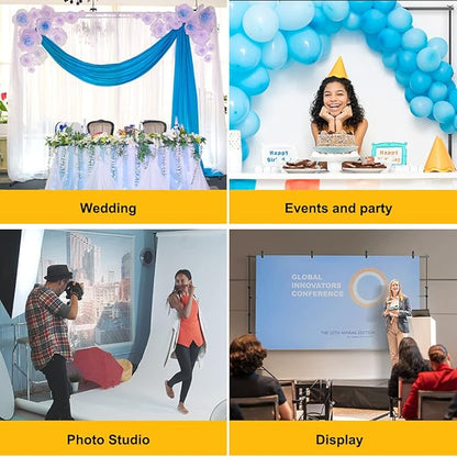 Backdrop Stand for Parties, 8.5x10ft Adjustable Background Support System for Events Decoration, Baby Shower, Photography with Spring Clamps, Backdrop Clip, Sandbag and Carrying Bag