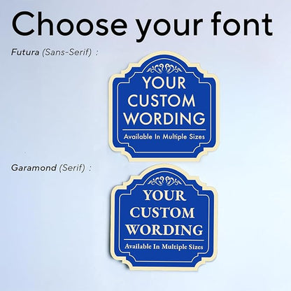 Custom Decorative Outdoor Metal Signs - Personalized Aluminum Signs, Waterproof, Design 2 Blue Steel 12x12 In