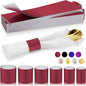 Polymer Material Reusable Napkin Band, Glue-Free Tear-Proof Water Resistant Oil-Proof Napkin Bands Set of 200(Front Burgundy Color and Back White), 6 Adjustable Sizes Napkin Rings