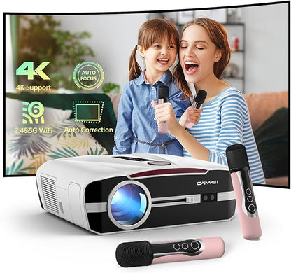 Daylight Projector 4K Ultra HD 2300 High ANSI Smart Home Theater with WiFi 6, Bluetooth, NFC, Streaming Apps, Bright Daytime Proyector, HDR10+, Auto Focus, HDMI 2.1 USB for Movie Video Gaming White