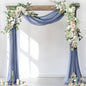 Socomi Wedding Arch Draping Fabric 1 Panel 29" x 19Ft Dusty Blue Sheer Chiffon Curtain Drapes 6 Yards for Wedding Ceremony Birthday Party Decoration