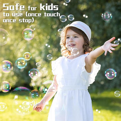 Theefun Bubble Machine: 500ML Automatic Bubble Blower Max 15000 Bubbles per Min for Kids and Toddlers, Battery or USB Operated Portable Bubble Maker for Parties Weddings Birthday Black