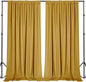 Sugargirl 10x10FT Gold Backdrop Curtains Polyester Photo Backdrop Drapes Curtains 2 Panels with Rod Pockets for Party Birthday Wedding Photography Home Decoration