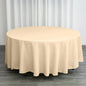 Efavormart Round Tablecloth, 108 Inch Stain & Wrinkle Resistant Washable Table Cloth, Decorative Polyester Fabric Table Cover for Banquet, Wedding, Dining- Beige