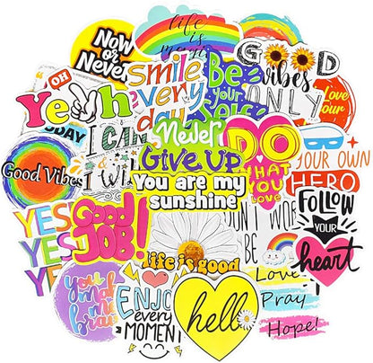 QTL Inspirational Stickers for Kids Motivational Stickers for Water Bottles Laptop for Teens Adults Waterproof Vinyl Pack 50Pcs