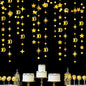 Gold 10th Birthday Decorations Number 10 Circle Dot Twinkle Star Garland Metallic Hanging Streamer Banner Backdrop for Girls Boys Double Digits Ten Year Old Birthday 10th Anniversary Party Supplies