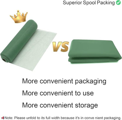 Sage Green Tulle Fabric Rolls 54 Inch by 20 Yards Tulle Ribbon Netting Spool Bolt for DIY Wedding Decoration Baby Shower Tutu Skirt Gift Wrapping, Large Matte Tulle, Roll Packaging (Sage Green)