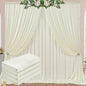 20 ft x 10 ft Wrinkle Free Ivory Backdrop Curtain for Wedding Parties, Polyester Ivory Photo Backdrop Drapes 4 Panels 5x10ft for Baby Shower Photoshoot Engagement Birthday Party Photography Background