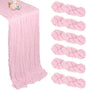 6 Pack Pink Table Runner 10ft Boho Gauze Fabric Cheesecloth Table Runner 35 x 120 Inch Rustic Sheer Runner for Romantic Wedding Centerpiece Decor Baby Shower Party Table Decoration
