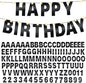 TaoBary 112 Pcs DIY Letter Kit Glitter Customizable Banner Letters Include 107 Letters and Numbers 3 Rope and 2 Needles for Birthday Halloween Christmas Wedding Valentine Party Decor(Bright Black)