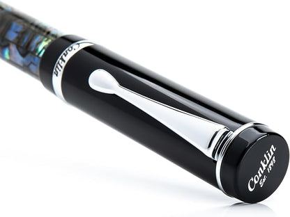 Conklin Duragraph Fountain Pen Abalone Nights - Broad Nib, Elegant Writing Instrument with Stunning Abalone Finish