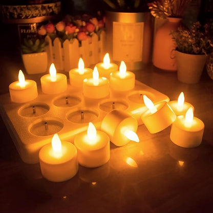 HL Rechargeable Tea Lights with Remote & Charging Base,12pcs 50+Hours Rechargeable Battery Operated Tea Lights Timer, LED Votive TeaLights Flameless Candles Yellow Light for Wedding Home Party Decor
