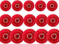 15pcs 6'' 8'' 10'' Red Paper Fans Decorations Round Tissue Paper Fans Hanging Paper Fans Set Party Paper Honeycomb Fans Decorations for Party Birthday Wedding Events Red Pack