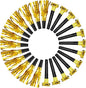 24pcs Party Blowers,Gilding Noisemakers Party Blowouts Squawkers Fringed Noise Maker,Birthday Noisemakers Birthday Blow Horns Party Whistles (Black and gold)